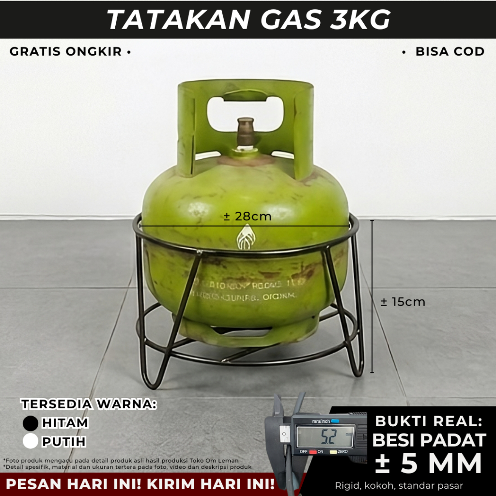 Tatakan Dudukan Besi Tabung Gas Elpiji 3kg Melon