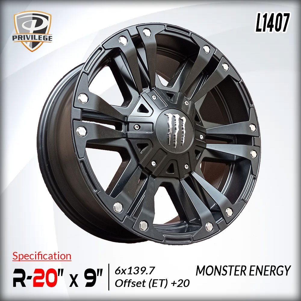 Velg MONSTER ENERGY OFFROAD Ring 20 Lebar 9 Baut 6