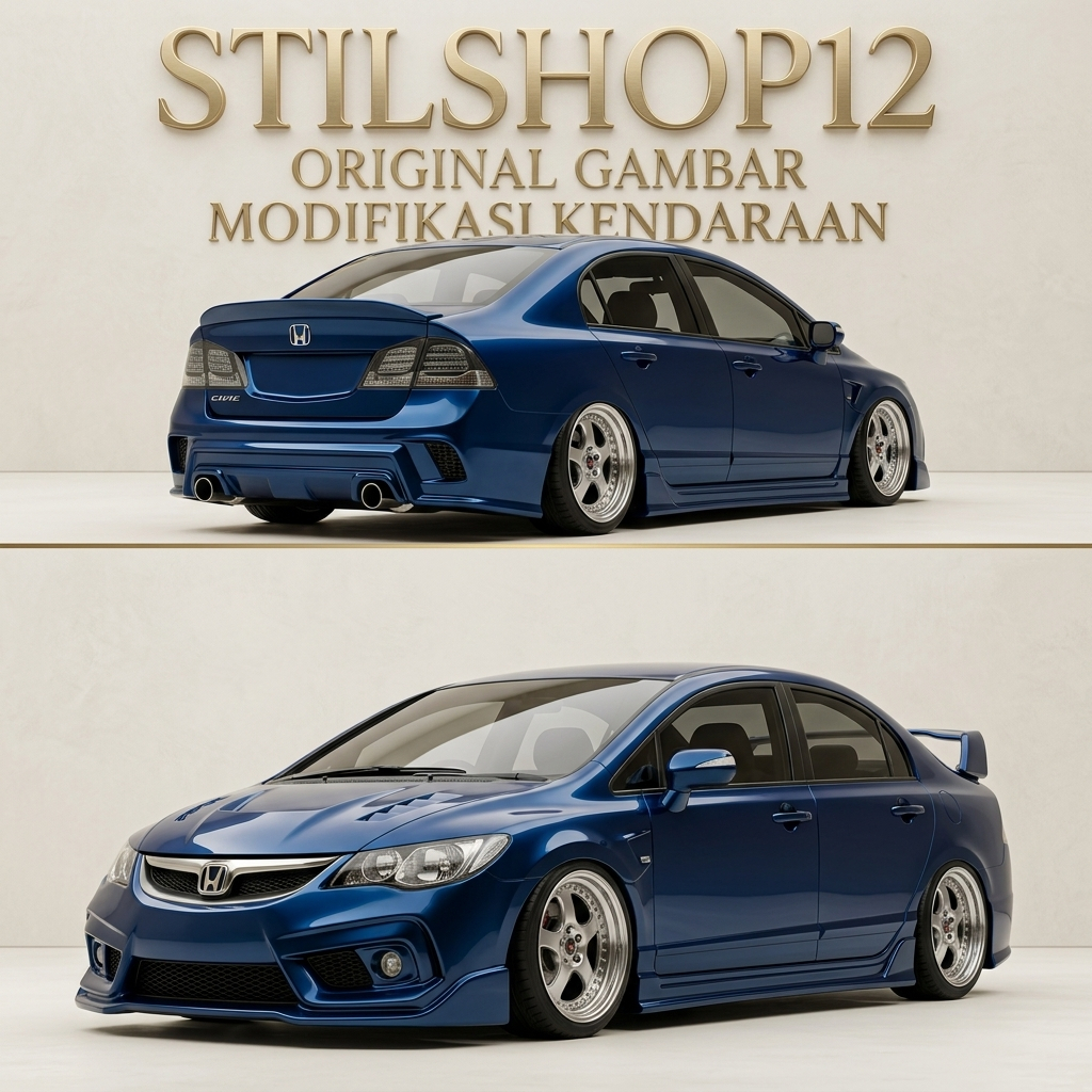 BODYKIT bemper honda civic fd RJ style  Bahan Fiber Duraflex Serat Karbon