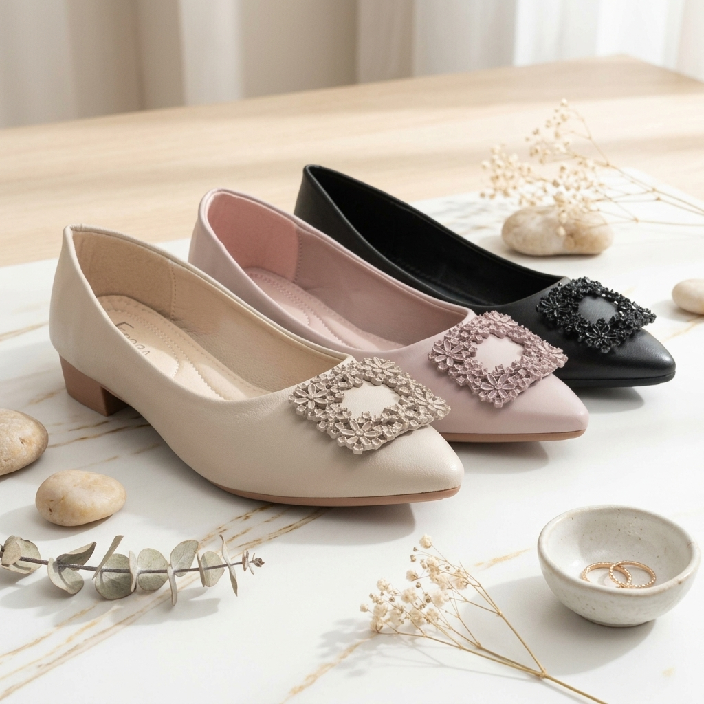 Sepatu Kerja Wanita Hak Tahu Chunky Heels 3cm Import EY-3244