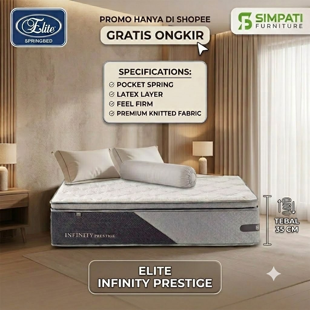 Elite Infinity Prestige Euro Top Tebal 34 cm Hanya Kasur