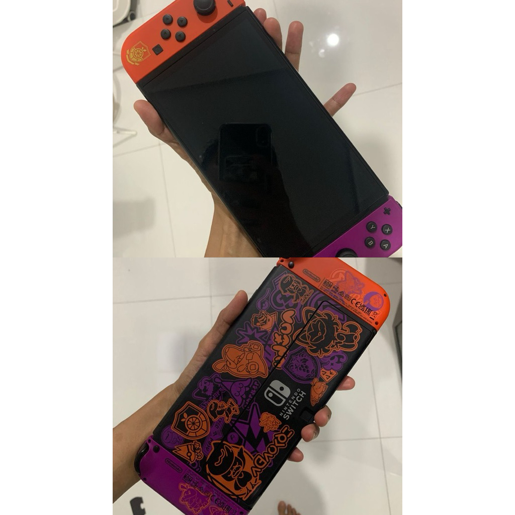 Nintendo Switch OLED White OFW Bekas Mulus Fullset Original + Pokemon Violet + Samsung 256GB