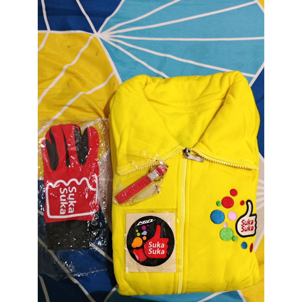 jaket original bawaan dealer Mio sporty Kuning barang simpenan Original kondisi baru full dengan mar