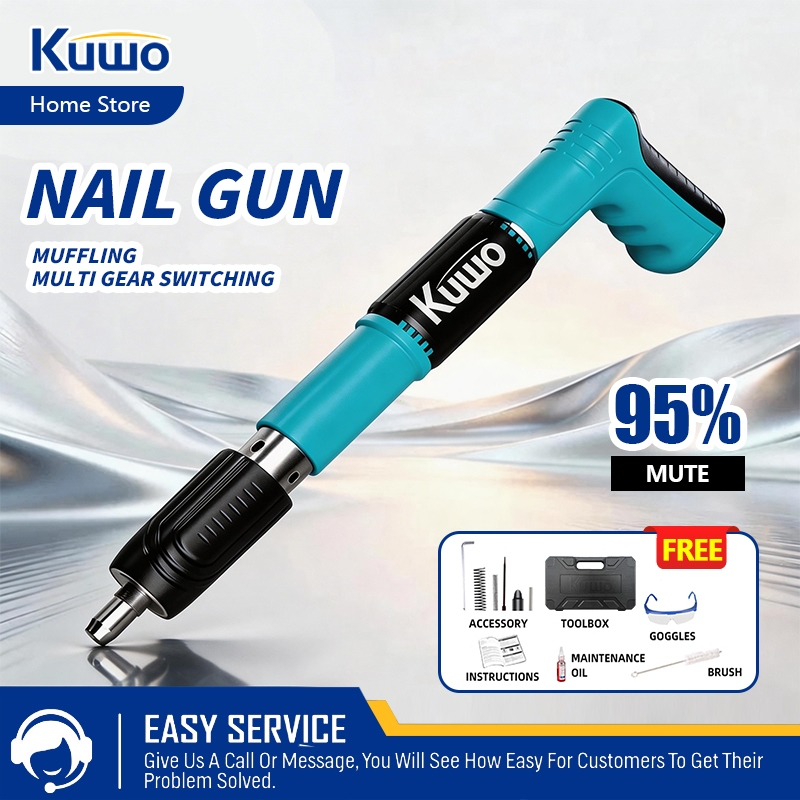 Kuwo Nail Gun Cordless Nail Gunner Concrete Heavy Duty Threaded Nail Nail Punch Gun Rivet Gun 5 Spee