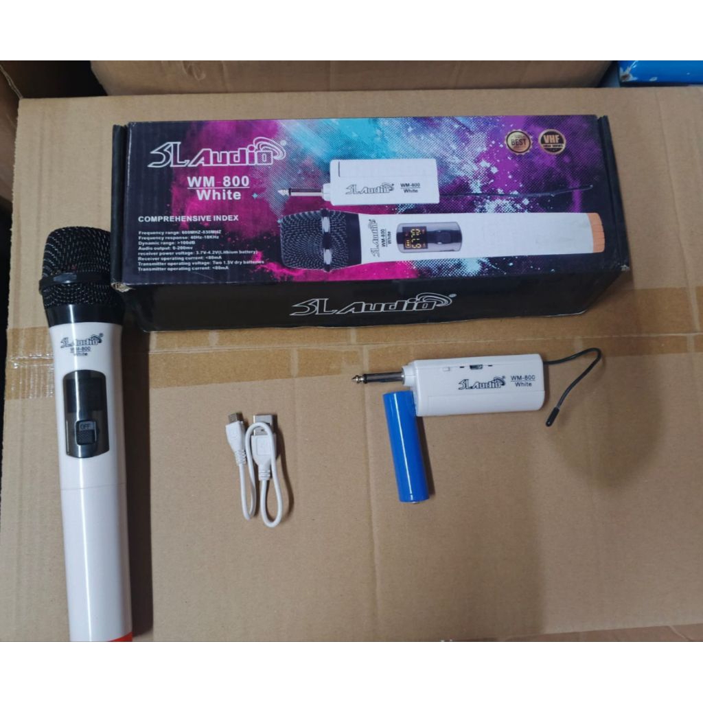 Mic Wireless  SL AUDIO WM800  Mikropon Nirkabel WM 800 Mikrofon