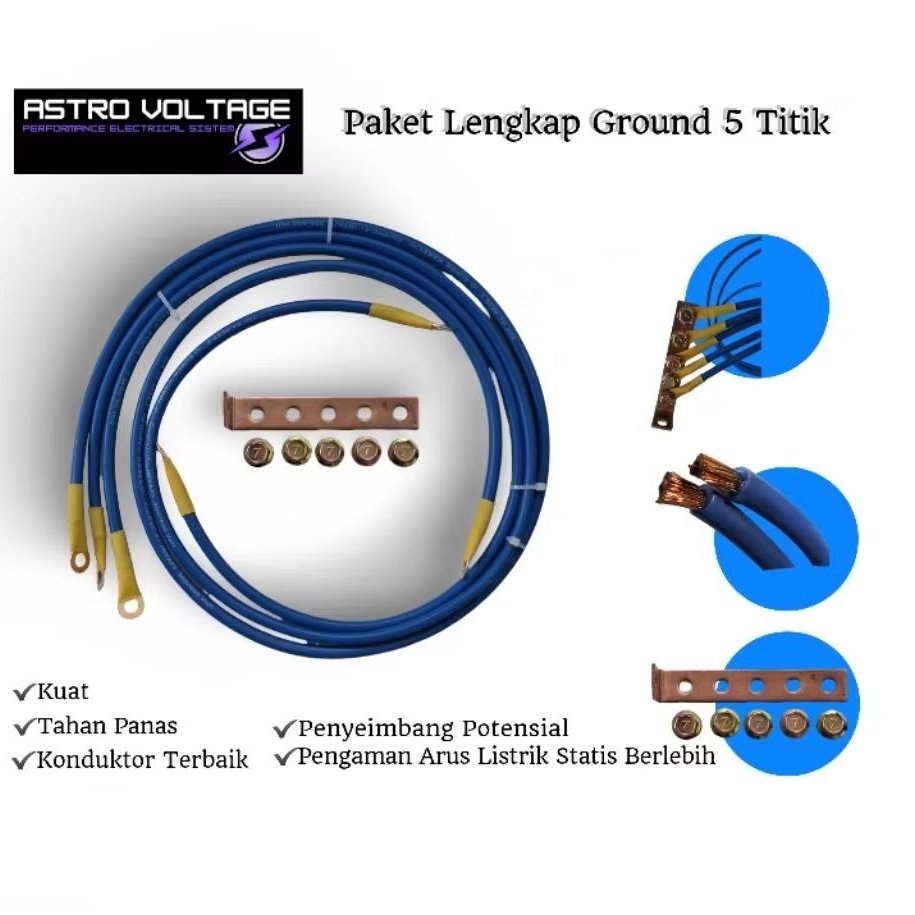 Kabel Grounding Mobil Motor 3 Titik Grounding Kabel 5 Titik