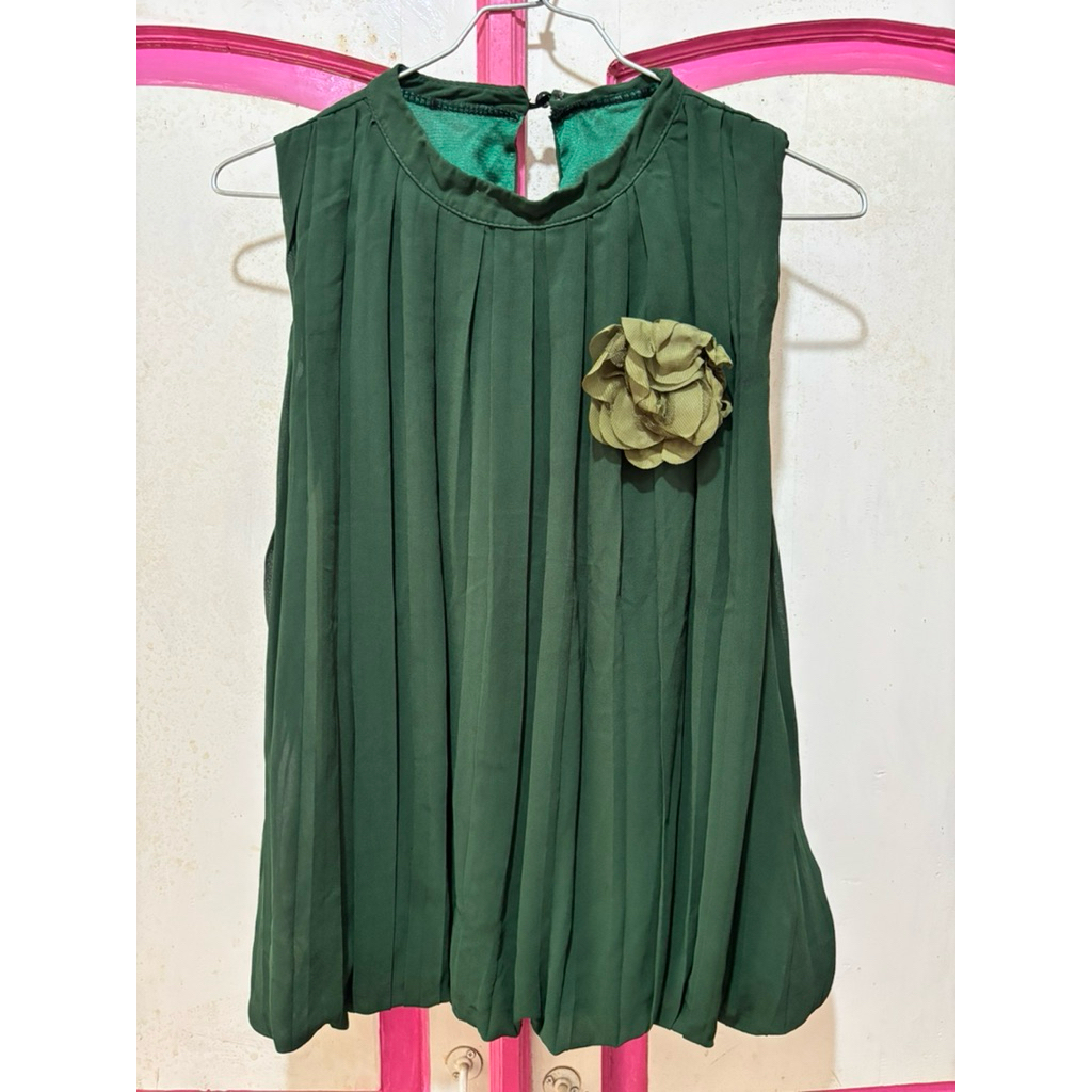 blouse hijau botol