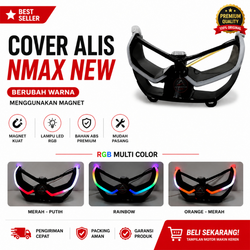 ORIGINAL COVER LAMPU ALIS NMAX NEW 2020 CKS LAMPU ALIS NMAX NEW LAMPU DRL NMAX NEW RGB MAGNET | LAMP