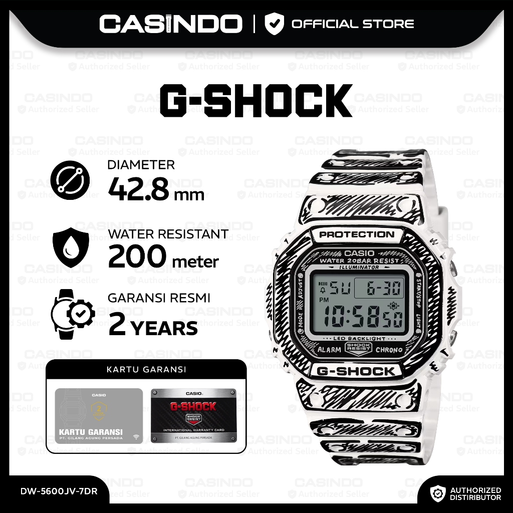 G-SHOCK Jam Tangan Pria DW-5600JV-7DR Model kolaborasi Joshua Vides Digital GLOSS