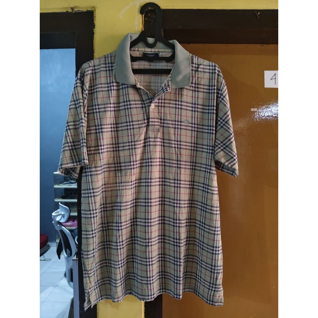 preloved polo burberry size L vintage (ada minus)