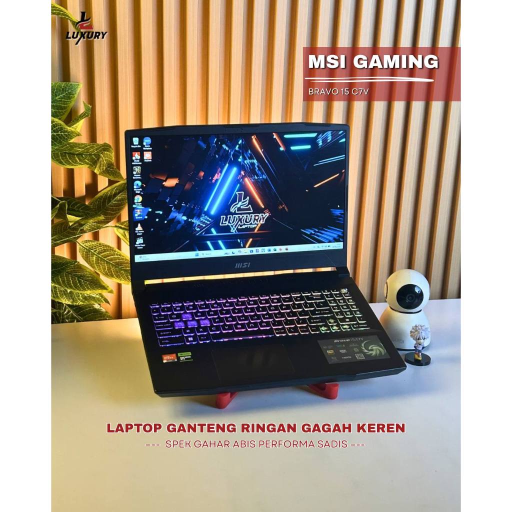 LAPTOP MSI BRAVO 15 C7V RYZEN 9 7K NVIDIA RTX 4060 8GB SSD 1TB RAM 32GB 5600MHZ DDR5 BACKLIGHT SECON