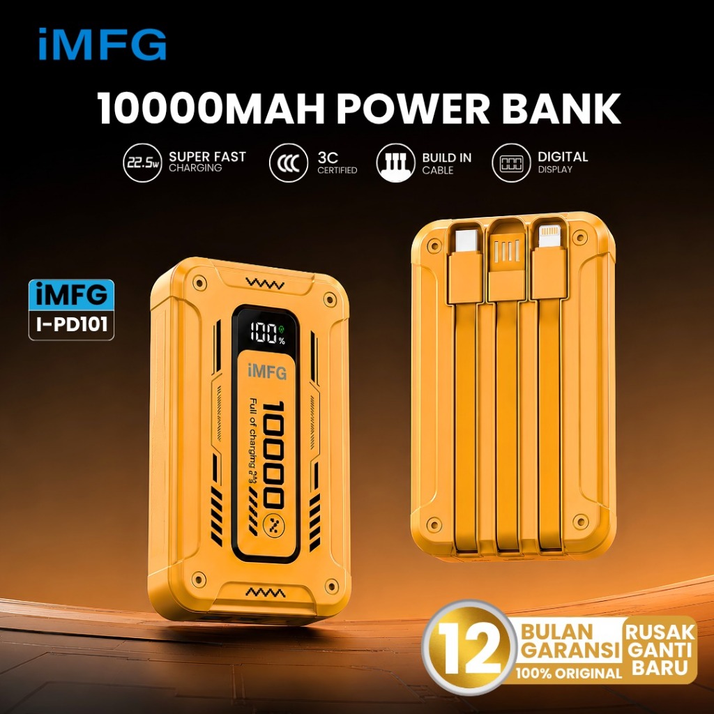 iMFG I-PD101 Power Bank 10.000MAH 22,5W Fast Charging Flight Friendly Powerbank