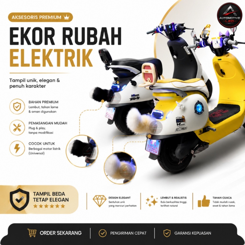 EKOR RUBAH GOYANG ELEKTRIK UNTUK VARIASI MOTOR EKOR KUCING COSPLAY TAIL MOTOR UNIK