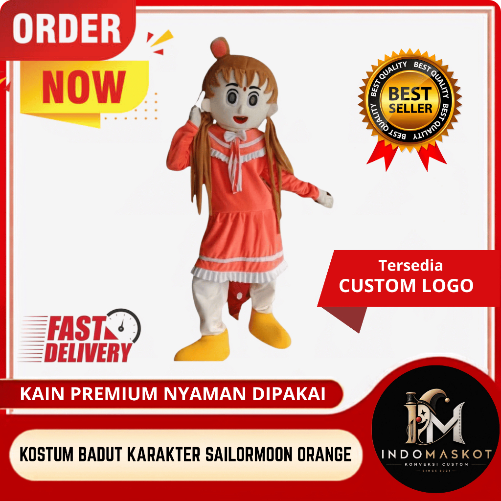 KOSTUM BADUT TERMURAH KARAKTER SAILORMOON ORANGE