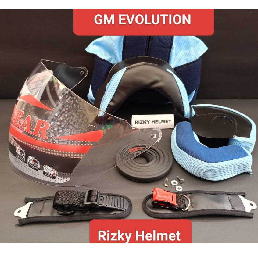 PAKET SPAREPART HELM GM EVOLUTION, Busa Helm GM EVOLUTION + KACA HELM GM EVOLUTION + LIS KARET helm 
