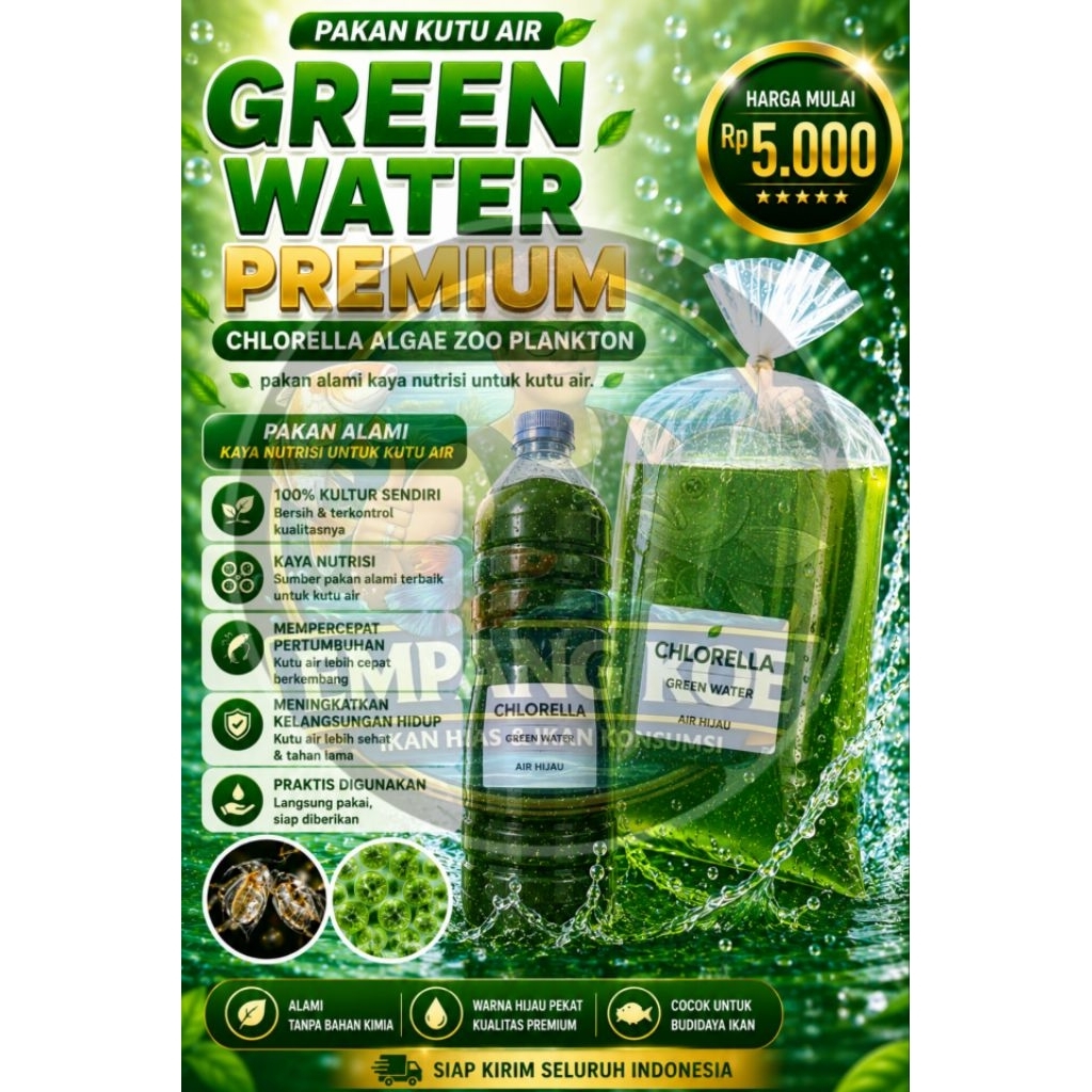 Green Water Premium - Chlorella Algae Zoo Plankton untuk Kutu Air