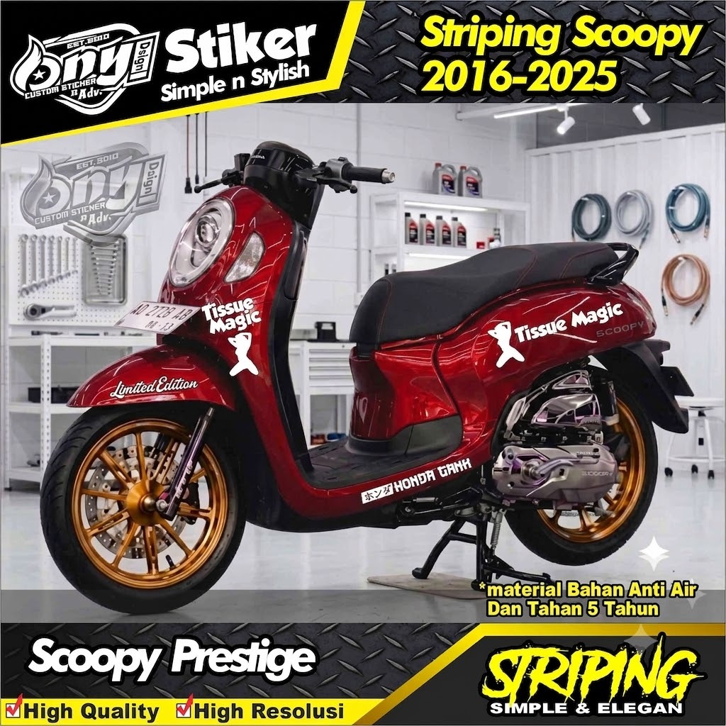 STRIPING SCOOPY TISU MEJIK STIKER SCOOPY STRIPING SCOOPY TRANSPRARAN 2020-2025