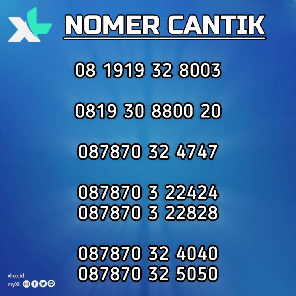 KARTU PERDANA XL NOCAN 5G NOMOR CANTIK NOMER RAPI MURAH 4G LTE KEMBAR DOUBLE TRIPLE ULANG BERULANG