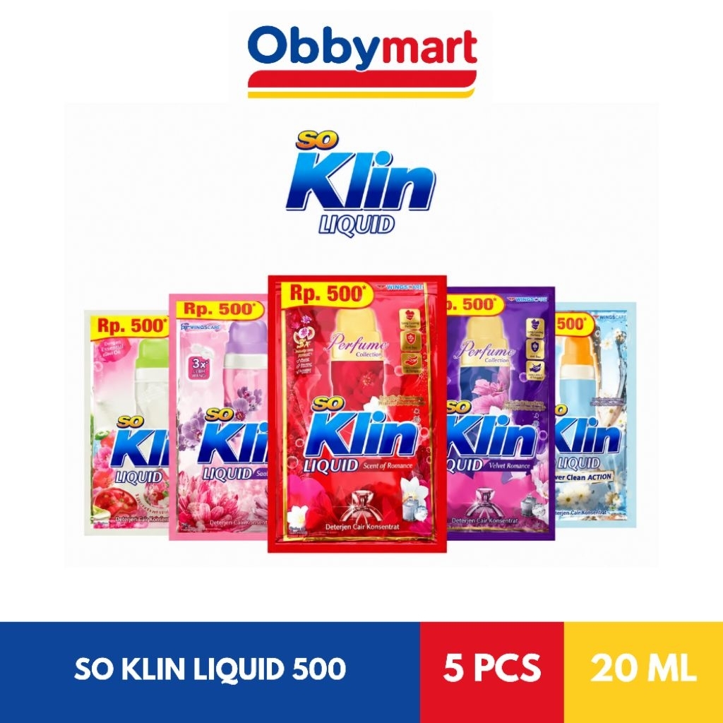 [5 PCS] So Klin Liquid Cair Kemasan 500 Deterjen Cair SoKlin
