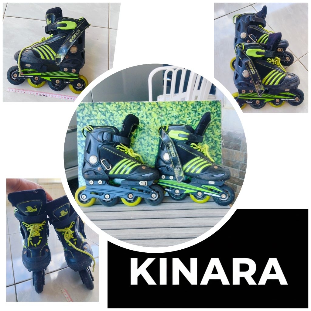 Sepatu Roda Hitam Hijau CAUGAR Second Anak