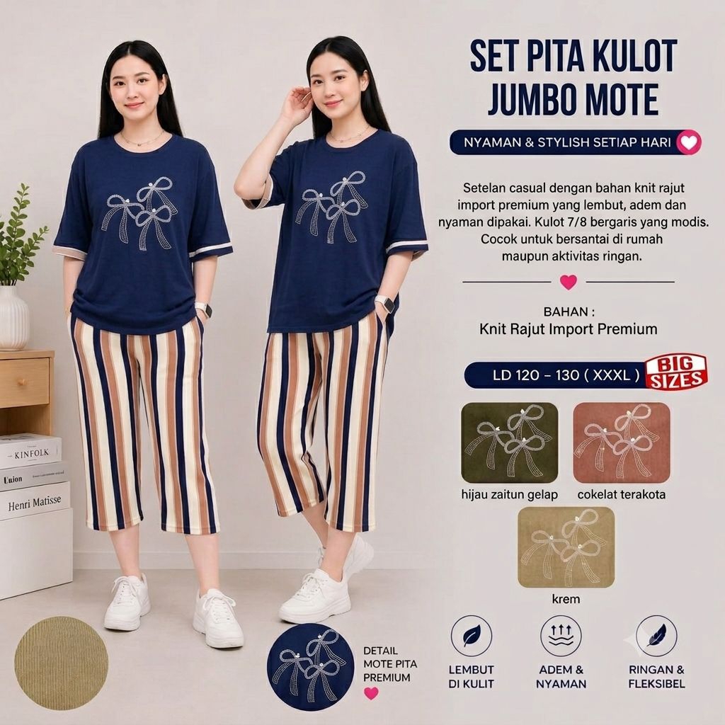 JK - Setelan 7/8 Kulot Combi LD 120-130CM