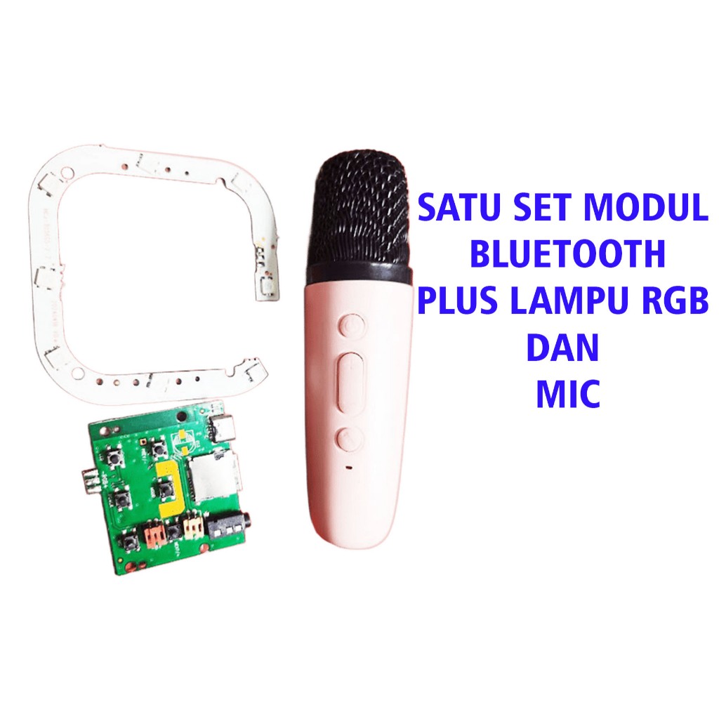 satu set modul bluetooth plus lampu RGB dan mic bluetooth