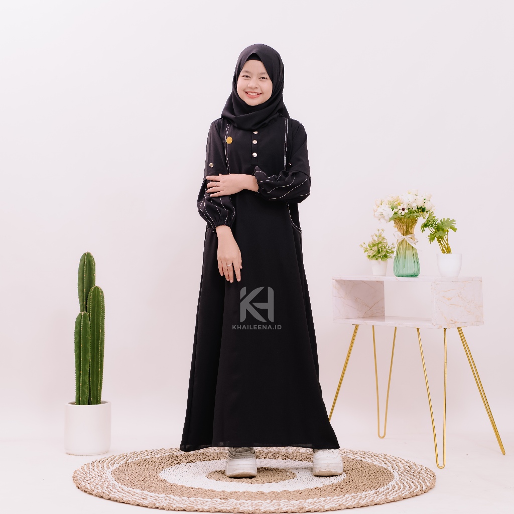 Gamis Anak Perempuan Lengan Panjang - Bahan Sabrina Anti UV Premium, Desain Klasik, Mudah Dirawat