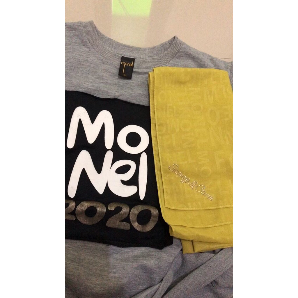 bundling new hijab emboss+kaos goldy monel size S ld 100