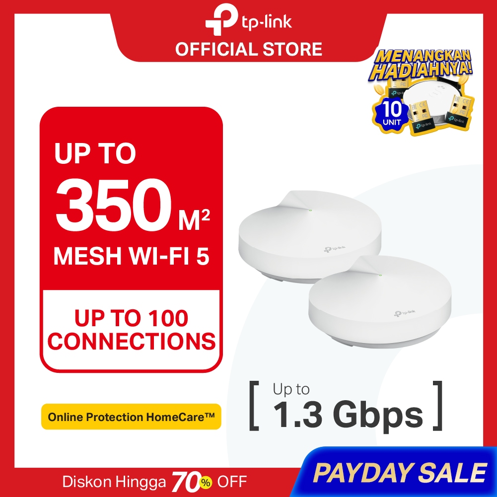 TP-Link Deco M5 AC1300 Mesh WiFi System Dual Band Gigabit Whole Home Router Extender IPTV 2 Pack