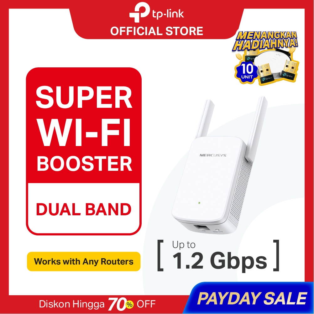 TP-Link | Mercusys ME30 | AC1200 WiFi Extender | Dual Band | Penguat Sinyal | Repeater | Access Poin