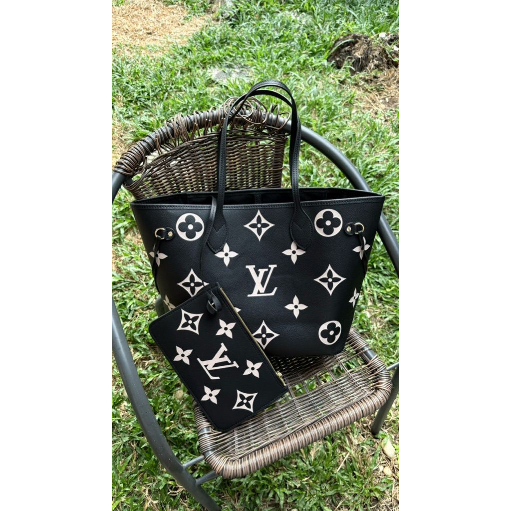 Elpong Neverfull MM Empreinte Bicolor Black - Preloved