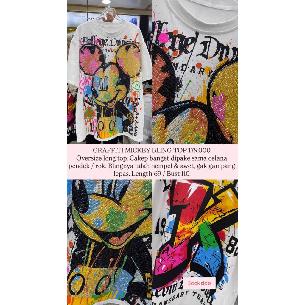 GRAFFITI MICKEY BLING TOP
