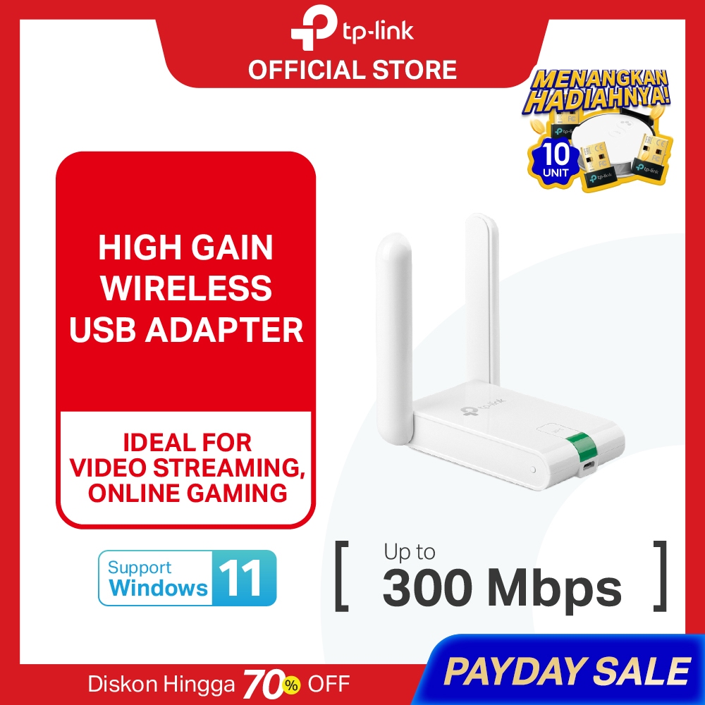 TP-Link TL-WN822N |  300Mbps Wireless USB Adapter | WIFI High Gain | Dongle |  Kabel 1,5m | PC MAC