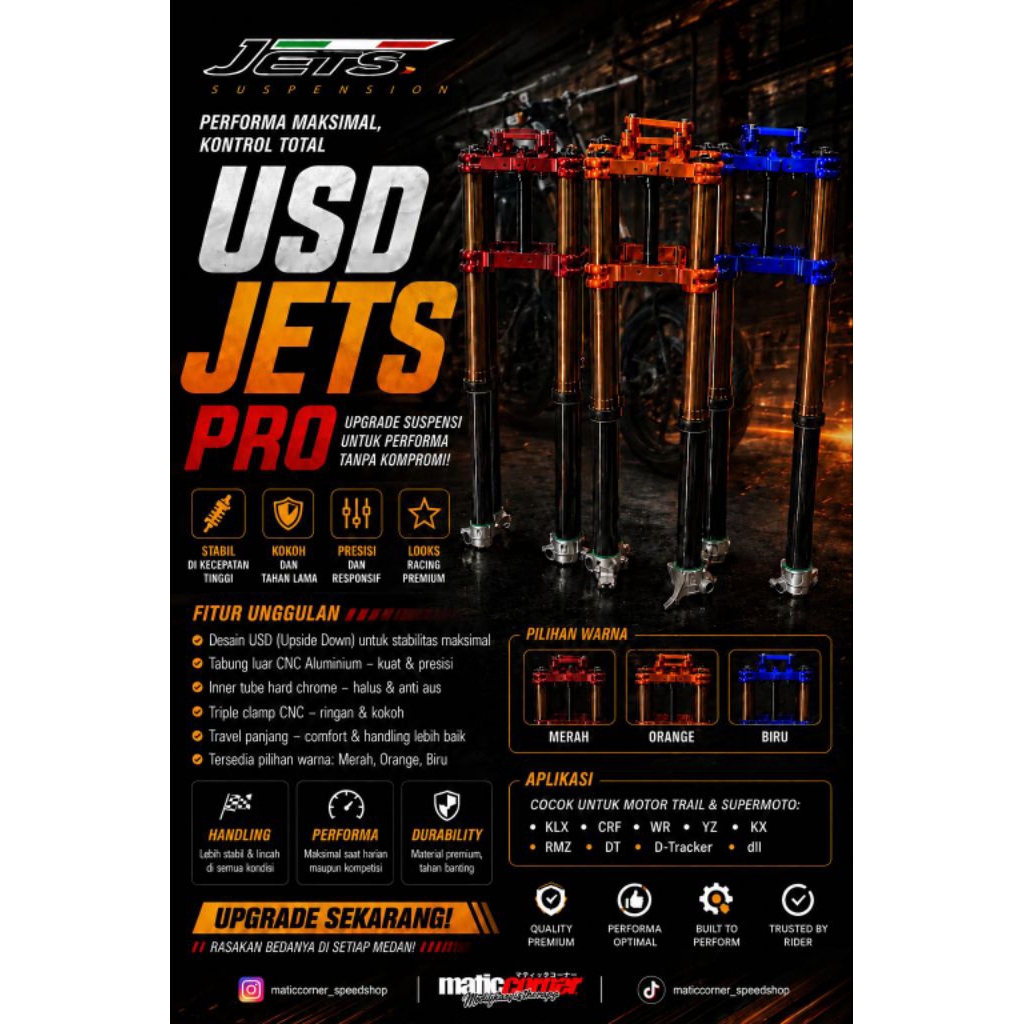 USD JETS PRO TRIPLECAM KTM HT gen 3 PNP KLX DT CRF WR ORIGINAL