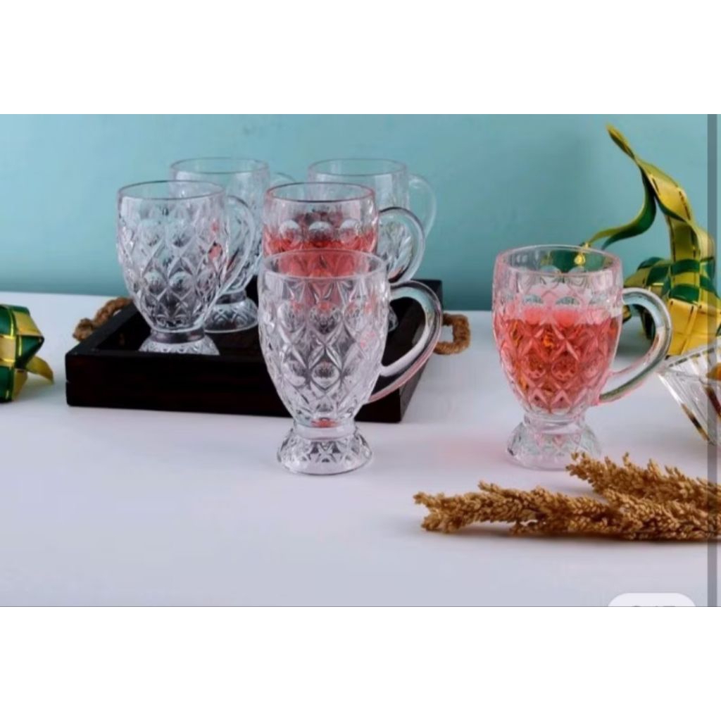 Gelas kaca kopi set 6 pcs capodimonte