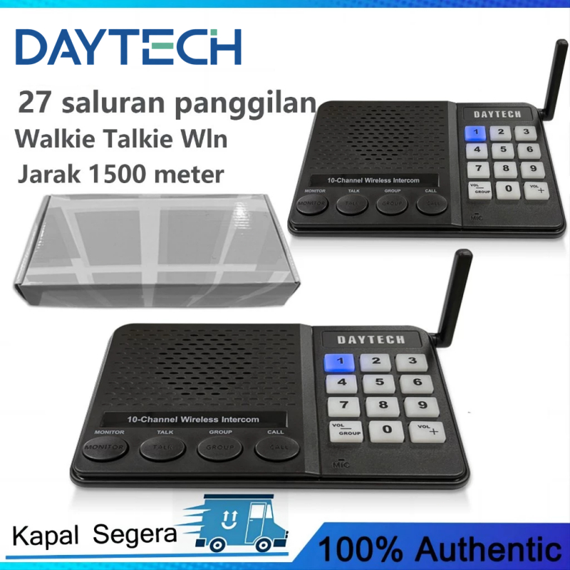Daytech Wireless Intercom 27CH Interphone untuk Rumah dan Kantor