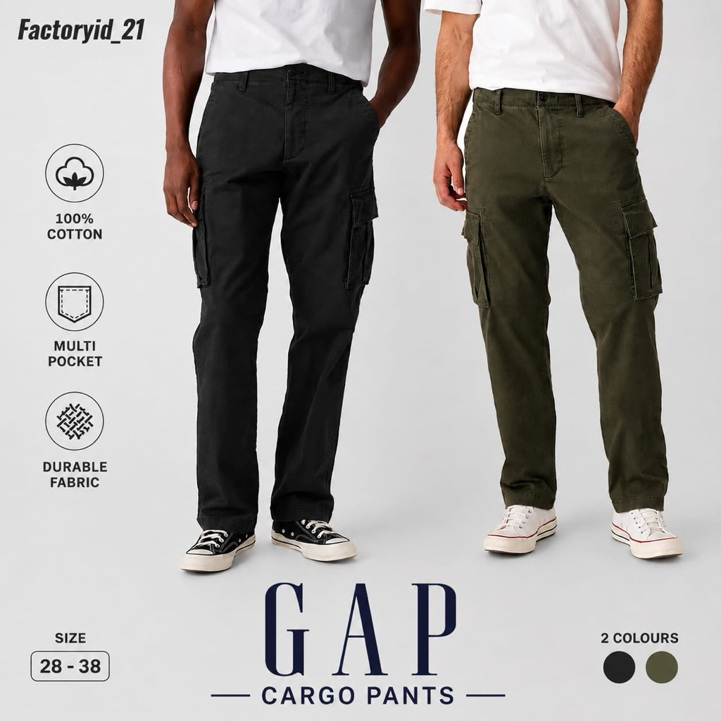 Gap Essential Straight Cargo Pants | Celana Cargo Panjang Pria
