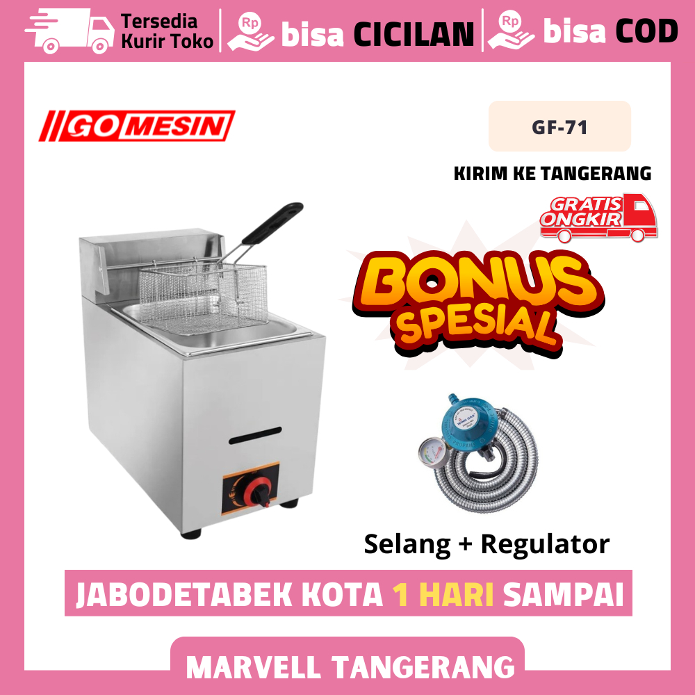 Deep Fryer Gas Gomesin GF-73 Gas Deep Fryer 2 Tank Garansi Resmi
