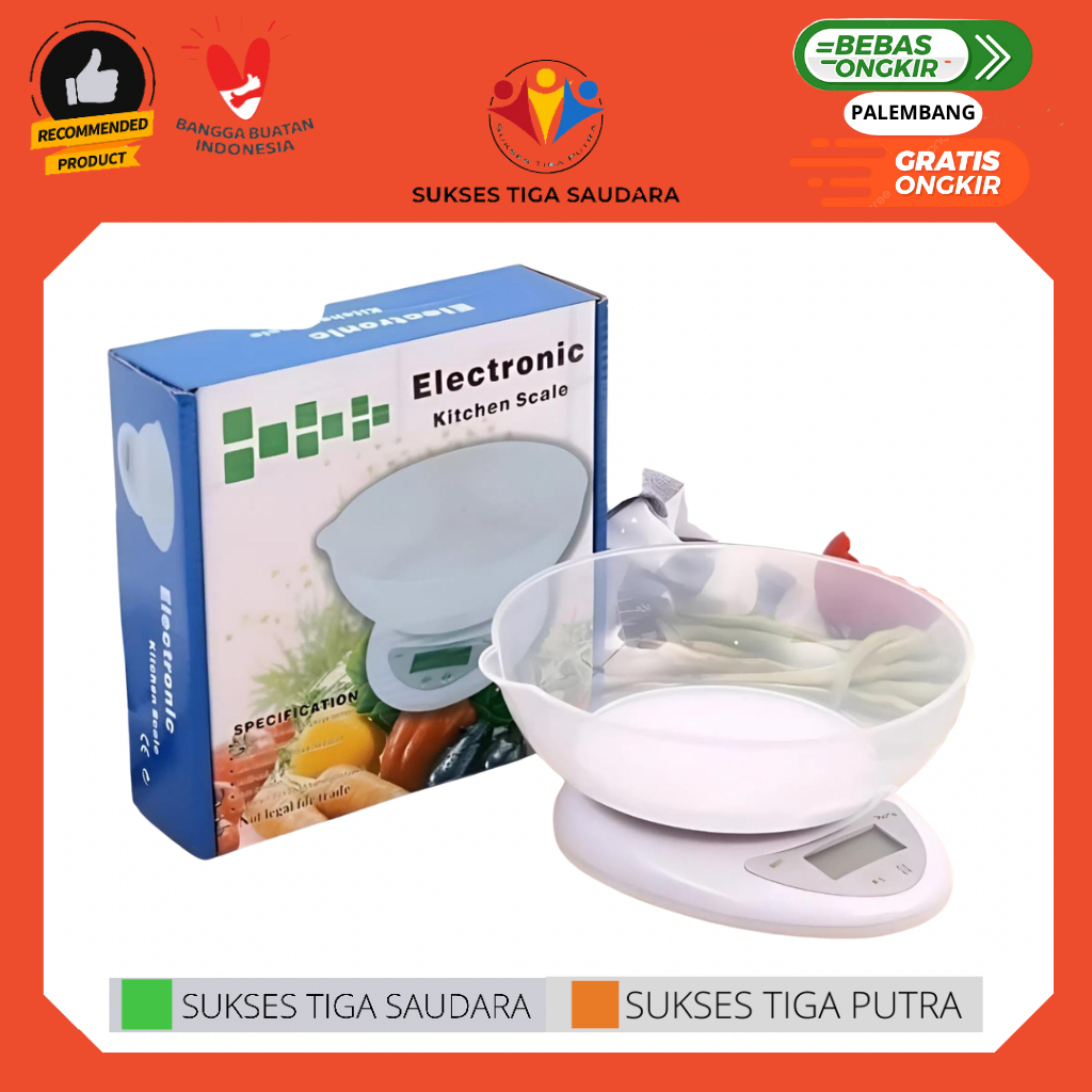 Timbangan Dapur Digital Mangkok 10kg - Kapasitas Besar, Mudah Digunakan, Akurat