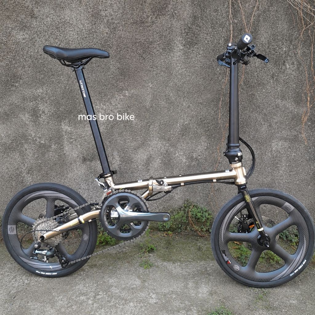 sepeda lipat fnhon gust 16 discbrake 20 speed full shimano Tiagra 2x10 speed inner cable