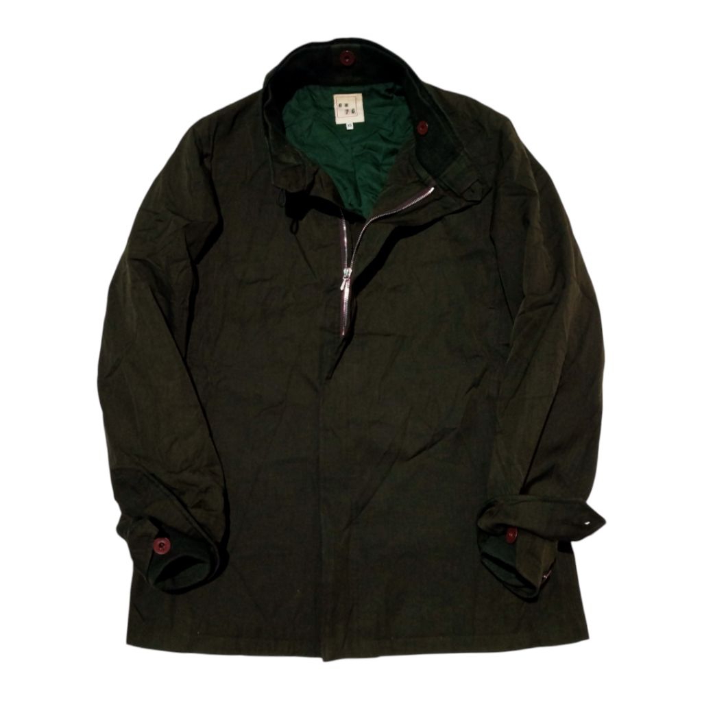 6876 Vintage Europe Canvas work Coat Simple Jacket 3 Pocket Zipper Riri