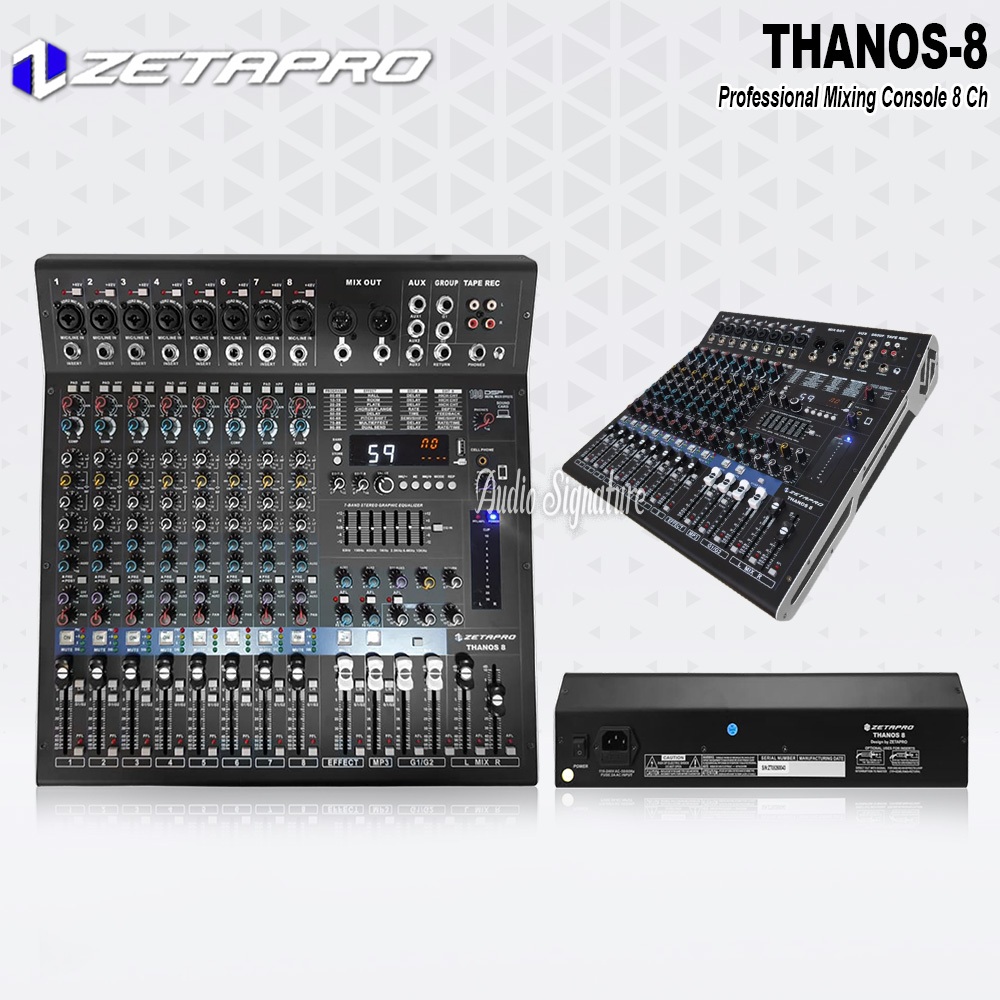 Mixer 8 Channel ZETAPRO THANOS 8 | THANOS8 Original USB Bluetooth