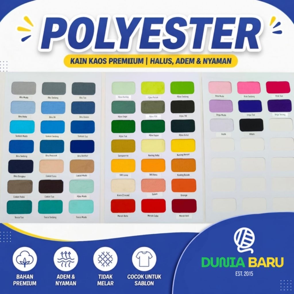 Kain Kaos Polyester PE Premium