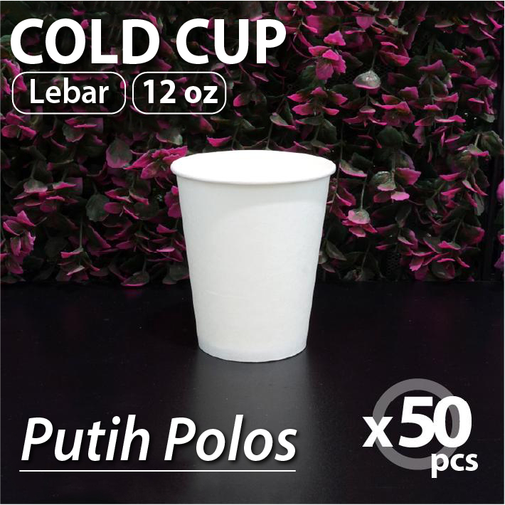 Pak isi 50 pcs - Paper Cup 12 oz COLD LEBAR - Paper Cup 12oz - Gelas Kertas