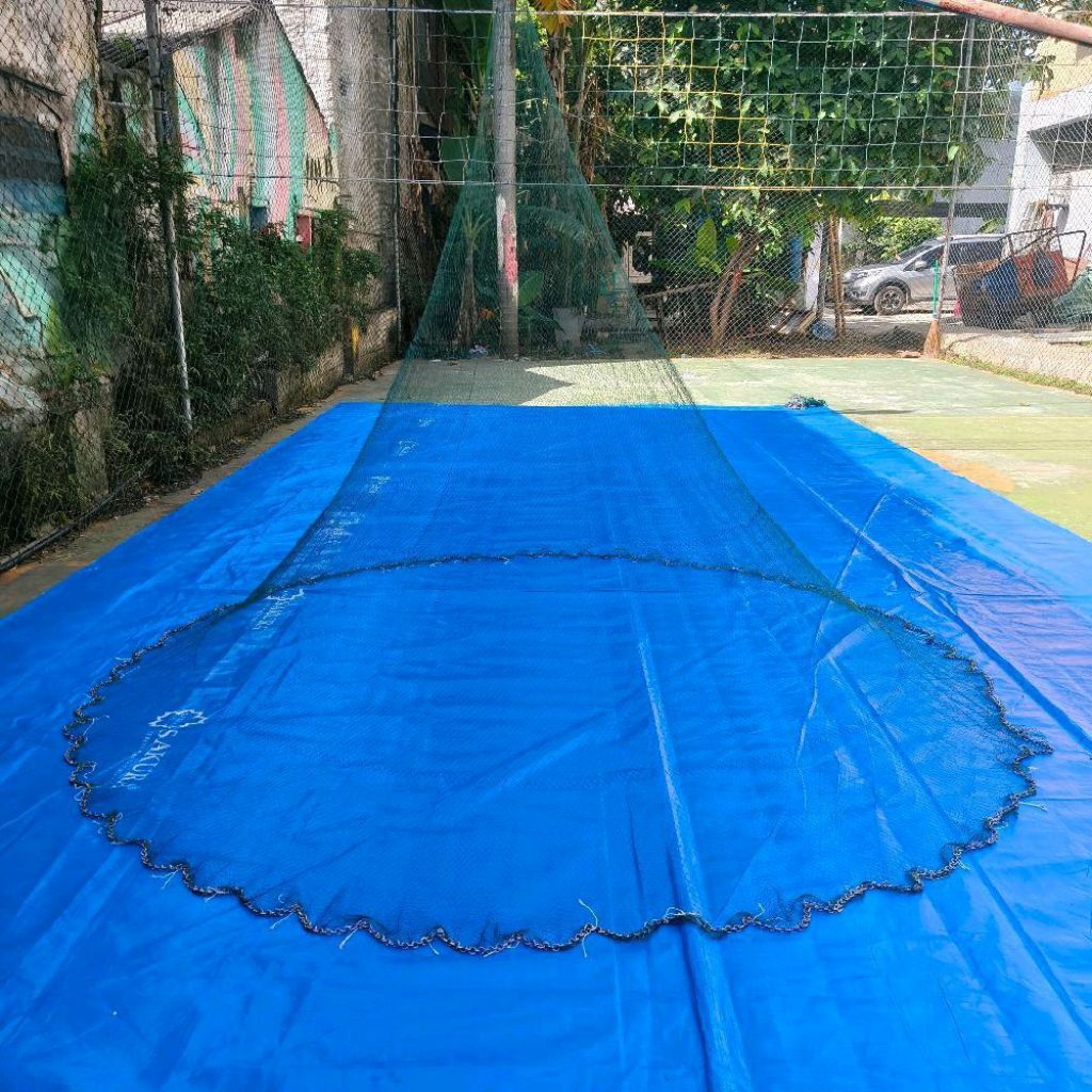Jala lempar bahan benang nilon panjang 2,5 meter untuk ikan dan udang lubang 3/4 inchi