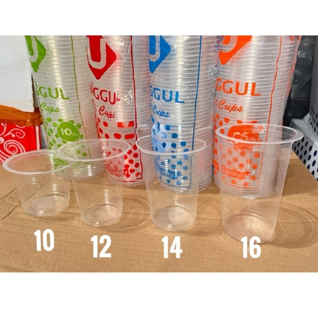 Gelas unggul gelas plastik 10 oz 12 oz 14 oz 16 oz