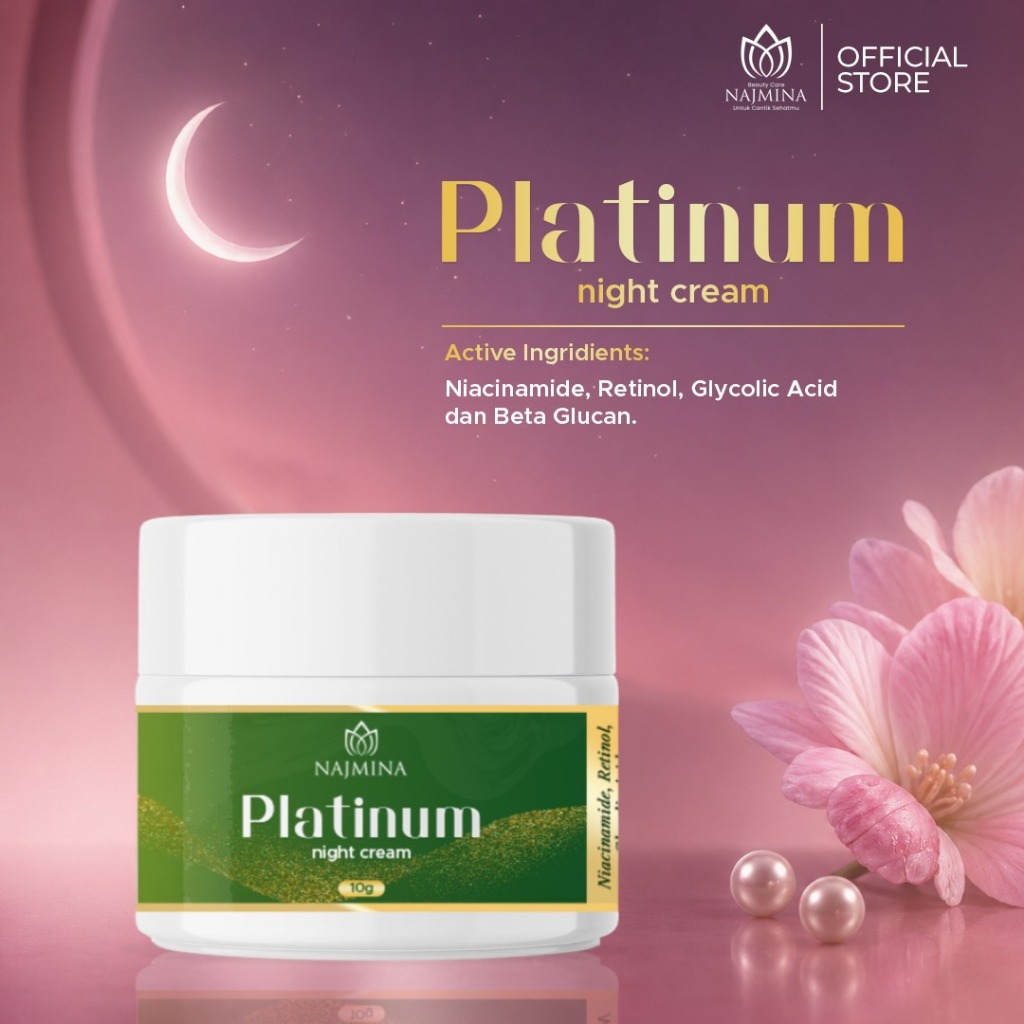 [NEW] Platinum Night Cream (Krim Malam) by Najmina Beautycare