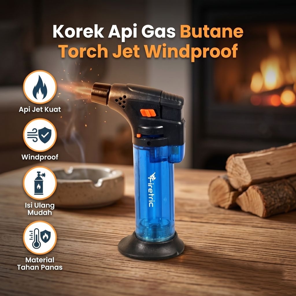 Firetric korek api gas torch jet windproof / korek torch
