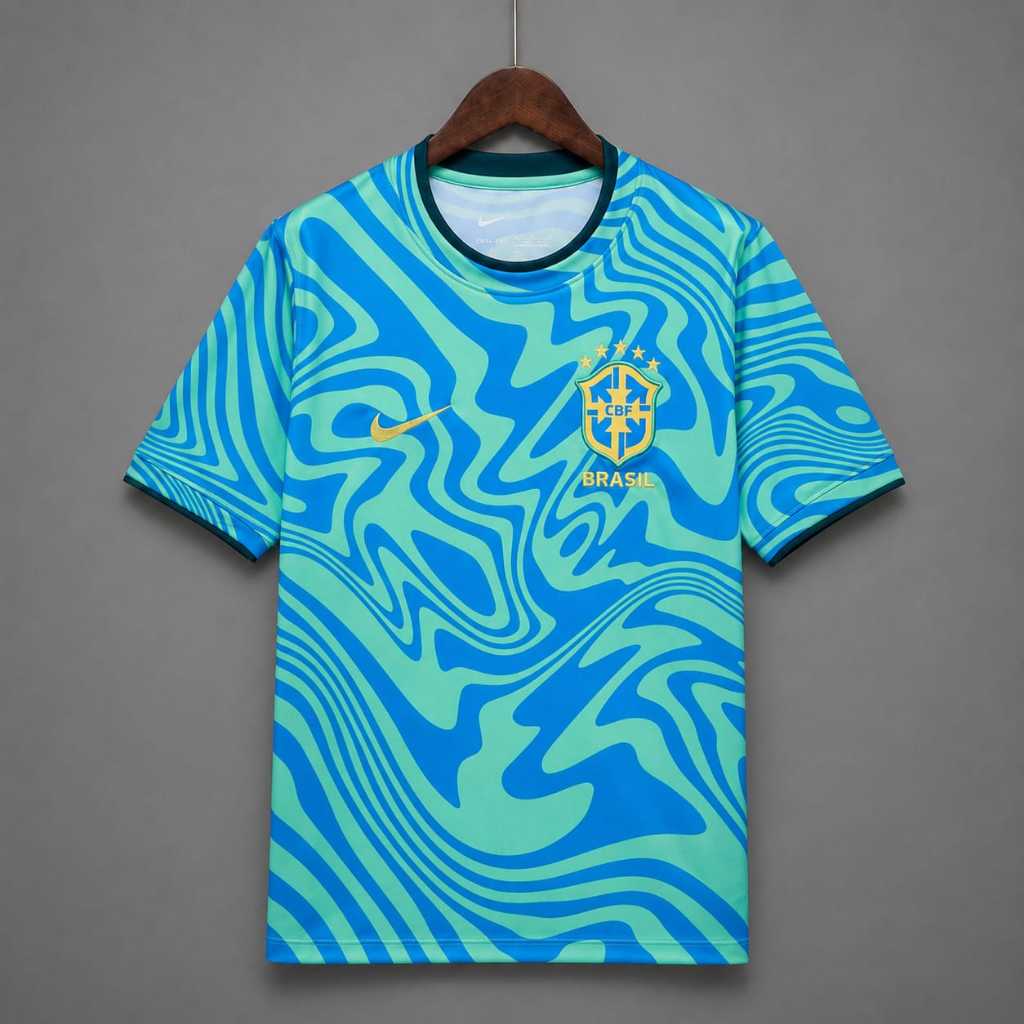 JERSEY FANSTY PRE MATCH BRAZIL NEW FULLPRINTING FREE COSTUME NAMA DAN NOMOR SUKA SUKA