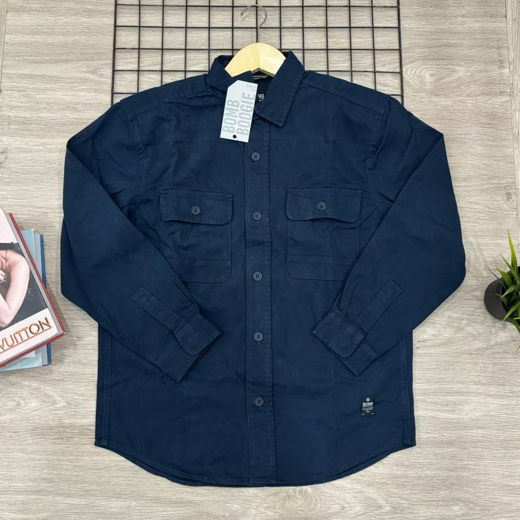 Bombboogie Jaket Kemeja Pria Original Full Kancing
